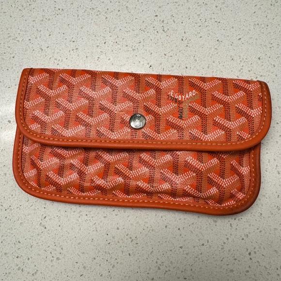 AUTH GOYARD GOYARDINE ORANGE POUCH